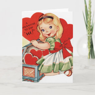 Vintage Valentines  Day Holiday Card