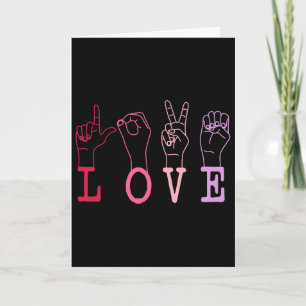 Vintage Valentine's Day Sign Language Asl Love Gif Card