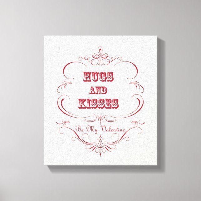 Vintage Valentine's Day stretched canvas Print (Front)