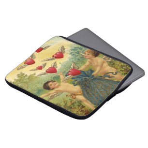 Vintage Valentine's Day, Victorian Cherubs Hearts Laptop Sleeve