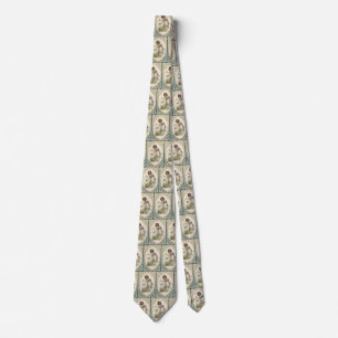 Vintage Valentine's Day, Victorian Girl with Roses Tie