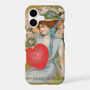 Vintage Valentines Day, Victorian Lady with Heart