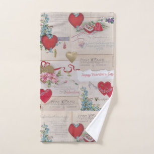 Vintage Valentines Hand Towel