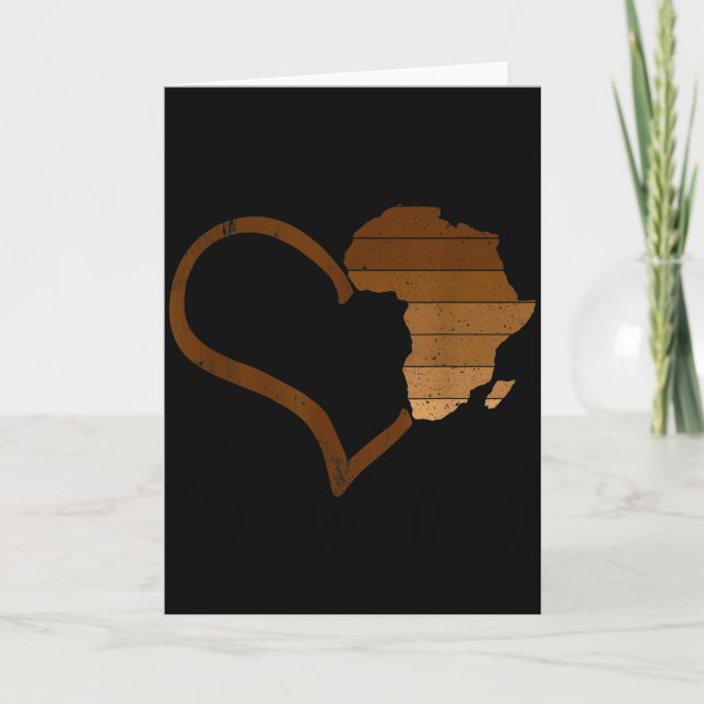 Vintage Valentines Heart Melanin African Black Pri Card (Front)