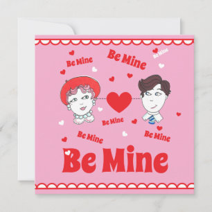 Vintage Valentines Postcard, Be Mine! Holiday Card