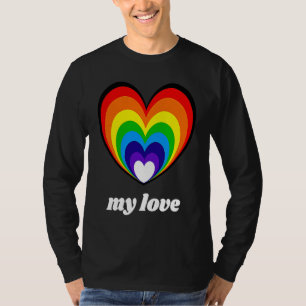 Vintage Valentines Rainbow Heart My Love H T-Shirt