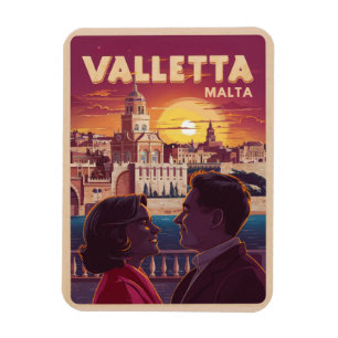 Vintage Valletta, Malta travel souvenirs and gifts Magnet