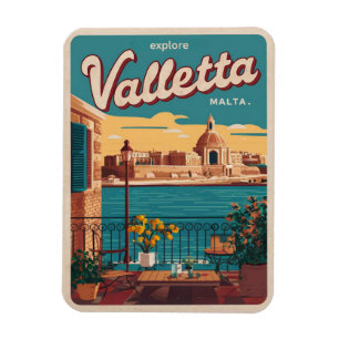 Vintage Valletta, Malta travel souvenirs and gifts Magnet