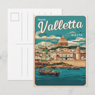 Vintage Valletta, Malta travel souvenirs and gifts Postcard
