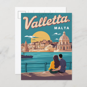 Vintage Valletta, Malta travel souvenirs and gifts Postcard