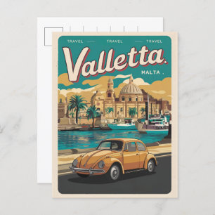 Vintage Valletta, Malta travel souvenirs and gifts Postcard