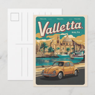 Vintage Valletta, Malta travel souvenirs and gifts Postcard