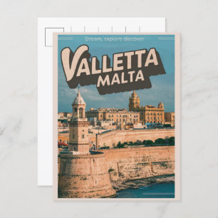 Vintage Valletta, Malta travel souvenirs and gifts Postcard