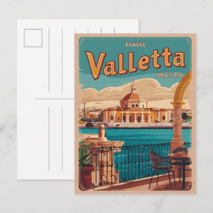 Vintage Valletta, Malta travel souvenirs and gifts Postcard