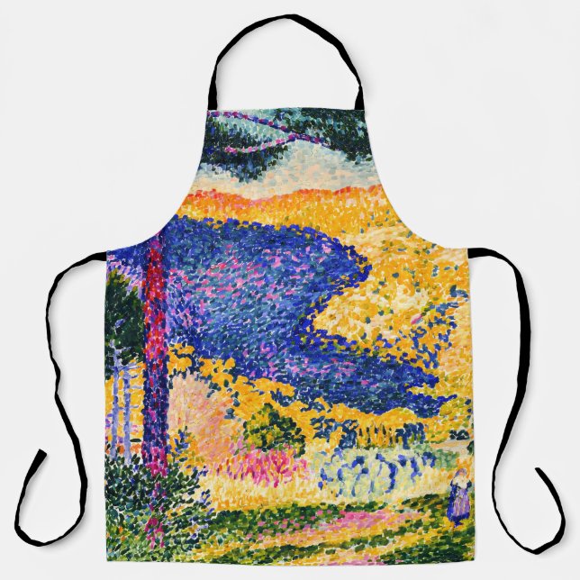 Vintage Valley with Fir painting Apron (Front)