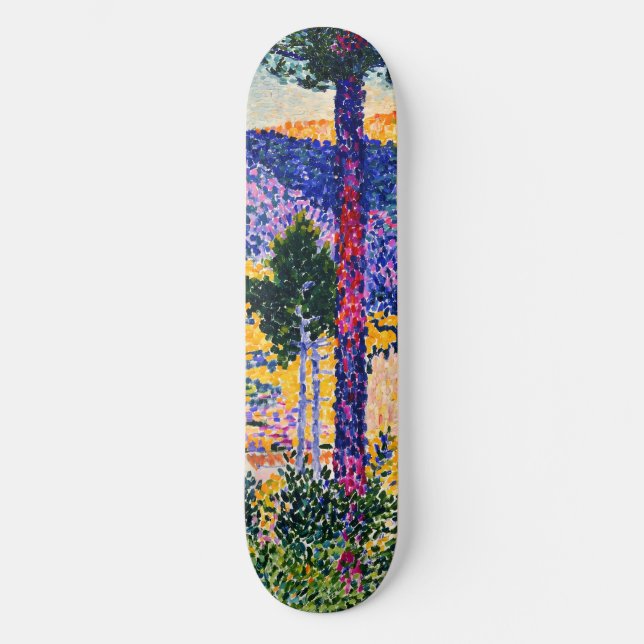 Vintage Valley with Fir painting Skateboard (Front)