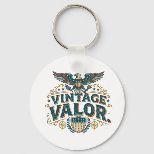 Vintage Valour Retro Patriotic T-Shirt Key Ring