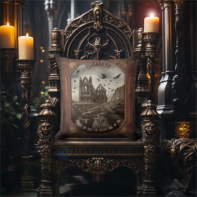 Vintage Vampire Abbey Romantic Dracula Gothic Cushion (Creator Uploaded)