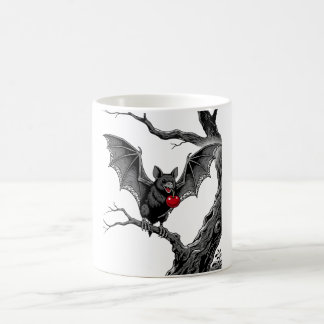 Vintage Vampire Bat with Cherry Gothic Art Print Coffee Mug