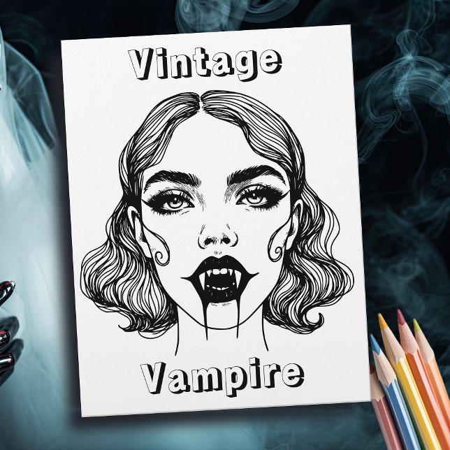 Vintage Vampire Colouring Page (Creator Uploaded)