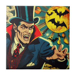 Vintage Vampire Comics Tile