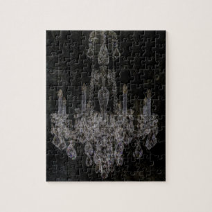 Vintage vampire gothic distressed chandelier jigsaw puzzle
