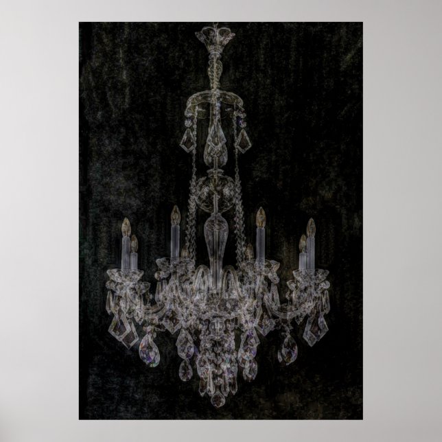 Vintage vampire gothic distressed chandelier poster (Front)