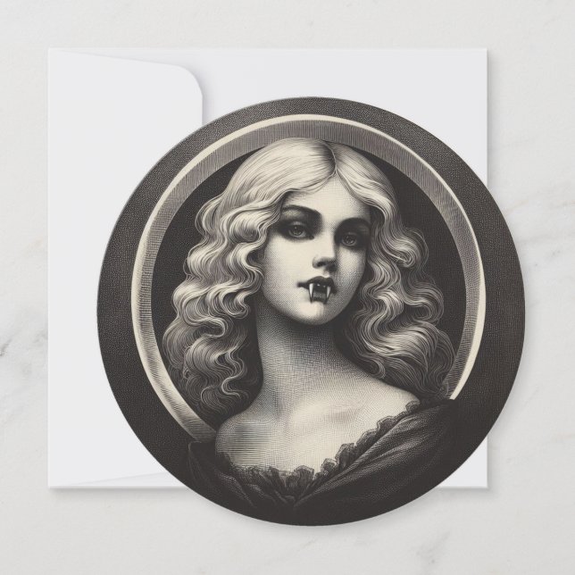 Vintage Vampire Gothic Horror Card (Front)