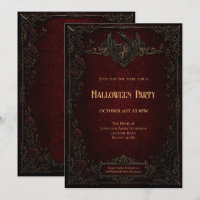 Vintage Vampire Halloween Party invitation