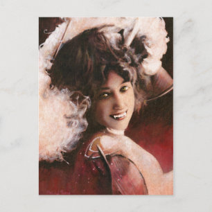 Vintage Vampire Lady Postcard