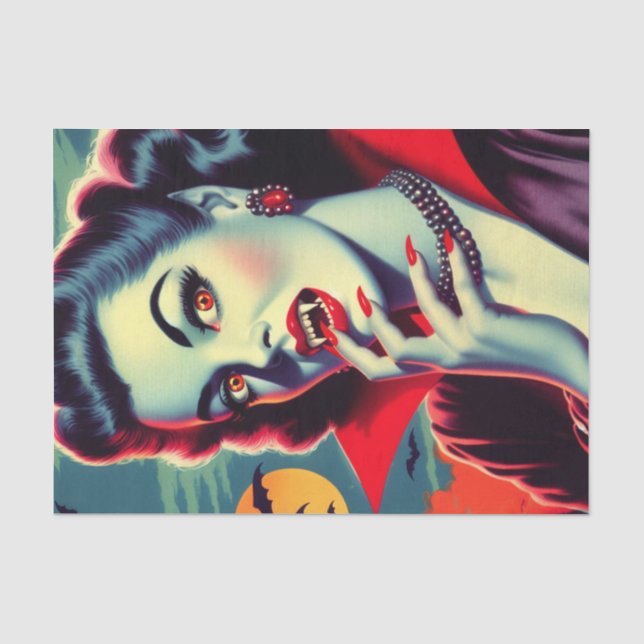 Vintage Vampire Woman Tissue Paper (Front)