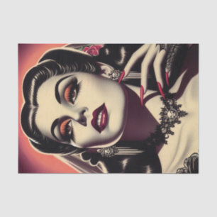 Vintage Vampire Woman Tissue Paper