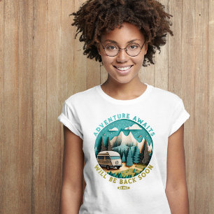 Vintage Van and Mountains Adventure Awaits T-Shirt