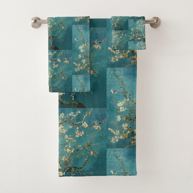 Vintage Van Gogh Almond Blossom Bath Towel Set (Insitu)