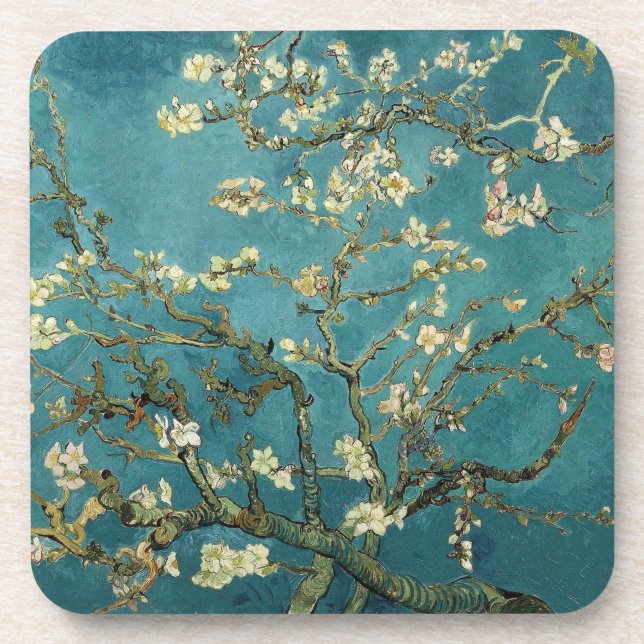 Vintage Van Gogh Almond Blossom Coaster (Front)