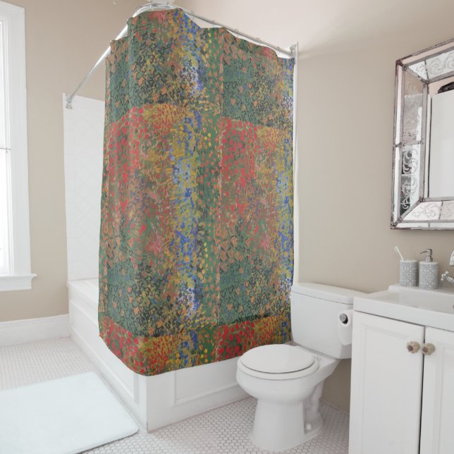 Vintage Van Gogh Flower Garden Shower Curtain (In Situ)