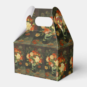 Vintage Van Gogh Flowers Red Vase with Carnations Favour Box