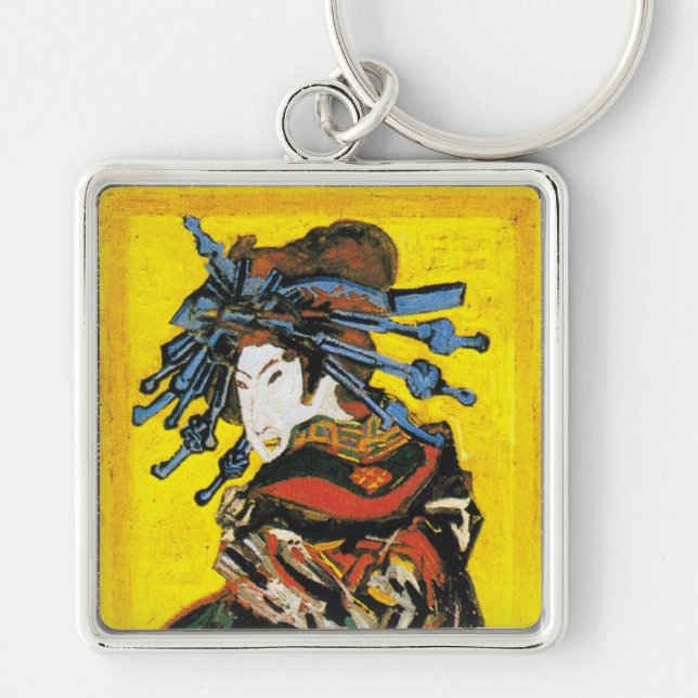 Vintage Van Gogh Geisha 1887 Key Ring (Front)