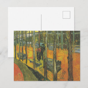 Vintage Van Gogh Orange Fall Park Landscape Postcard