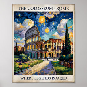 Vintage Van Gogh Painting of the Rome Colosseum Poster