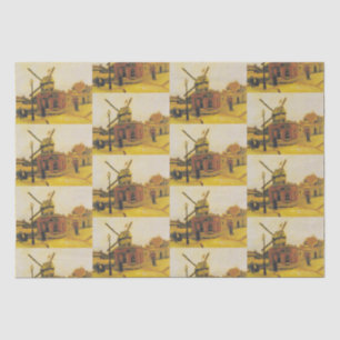 Vintage Van Gogh Paris Windmill Painting Tissue Paper