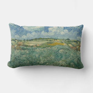 Vintage Van Gogh Plain at Auvers With Rain Clouds Lumbar Cushion
