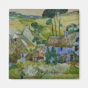 Vintage Van Gogh Thatched Cottages By A Hill Magnet