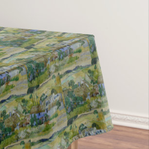 Vintage Van Gogh Thatched Cottages By A Hill Tablecloth