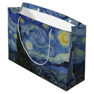 Vintage Van Gogh The Starry Night Large Gift Bag