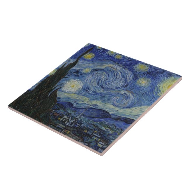 Vintage Van Gogh The Starry Night Tile (Side)