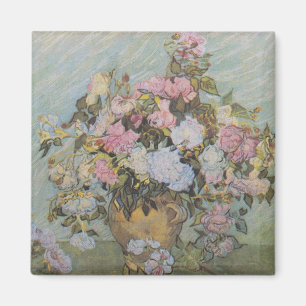 Vintage Van Gogh Vase with Pink Roses        Magnet