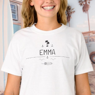 Vintage Van Life Surfer Crew Girls' T-Shirt