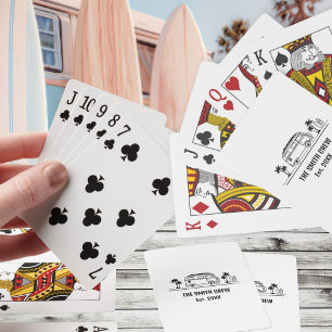 Vintage Van Life Surfer Crew Playing Cards