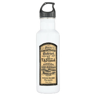 Vintage Vanilla Apothecary Label, Customised 710 Ml Water Bottle